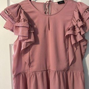 Ruffle Peplum Blush Blouse